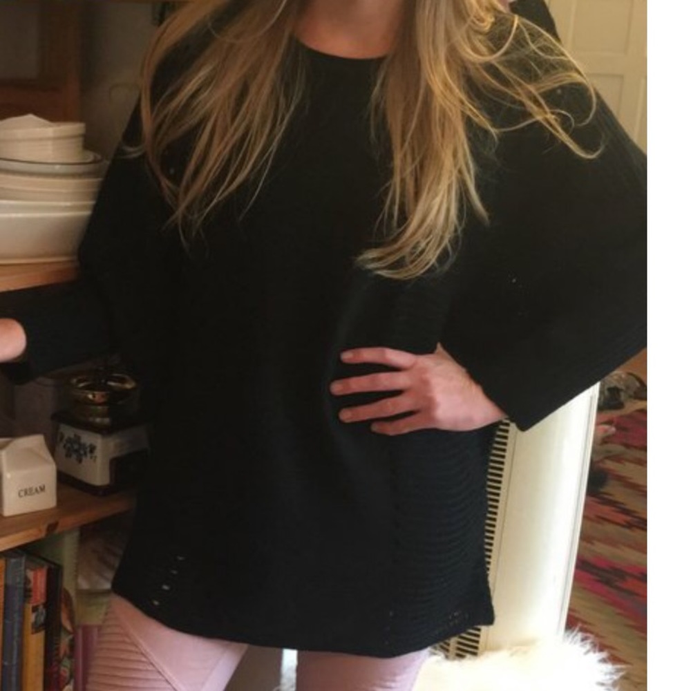Black Blousy Tunic Sweater - Picture 3 of 5